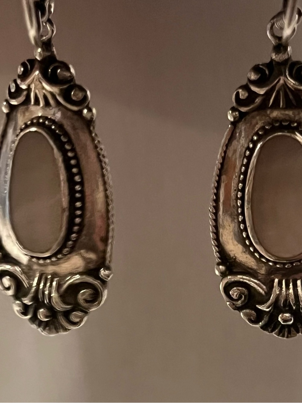Vintage BOMA 925 Sterling Silver Scroll Drop Earrings - Picture 11 of 12